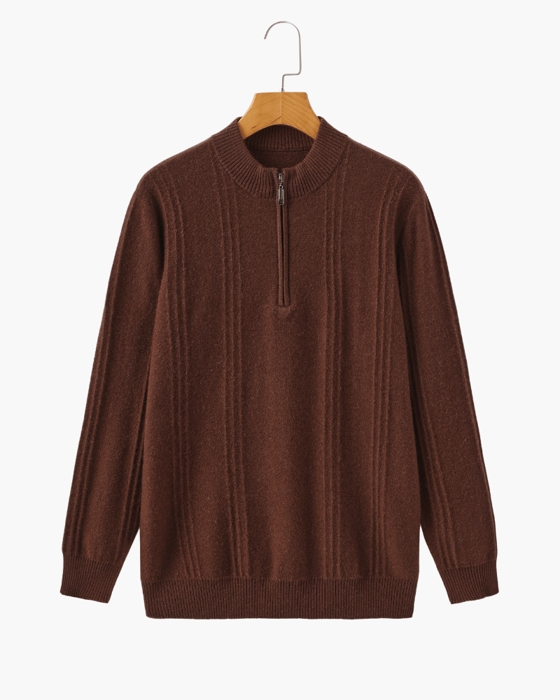 Men's Ribbed Half-Zip Knit Sweater