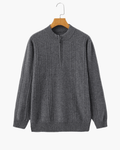 Men's Ribbed Half-Zip Knit Sweater