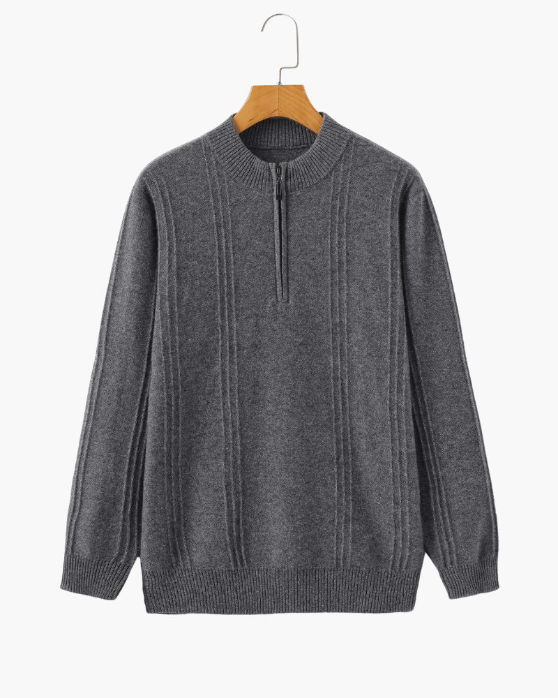 Men's Ribbed Half-Zip Knit Sweater