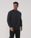 Men's Ribbed Half-Zip Knit Sweater