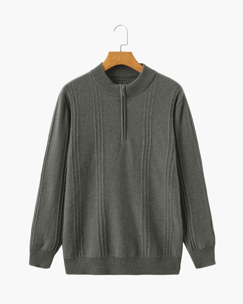 Men's Ribbed Half-Zip Knit Sweater