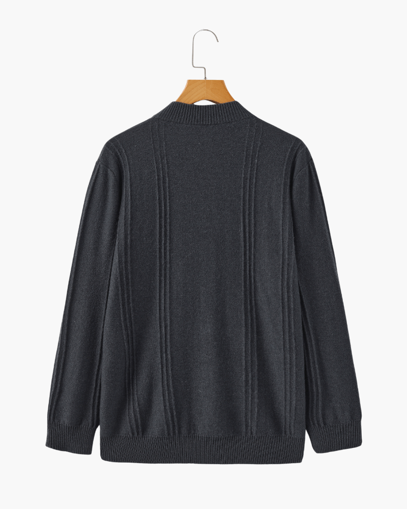 Men's Ribbed Half-Zip Knit Sweater