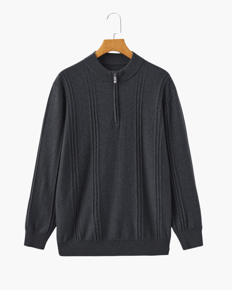 Men's Ribbed Half-Zip Knit Sweater