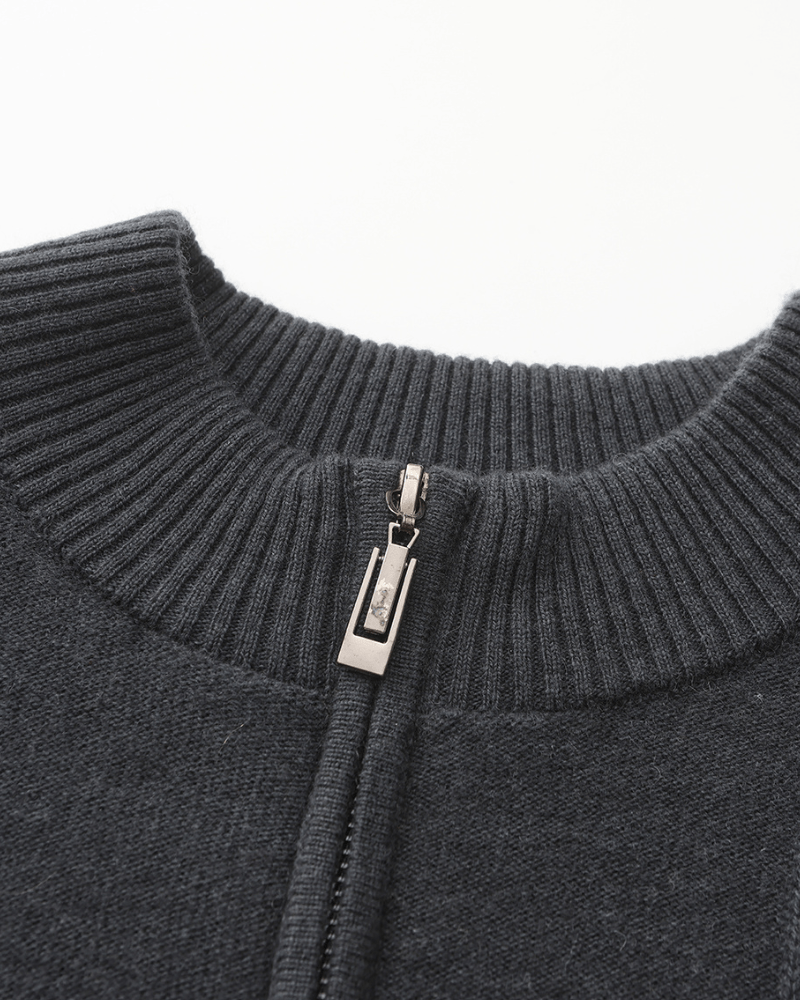 Men's Ribbed Half-Zip Knit Sweater
