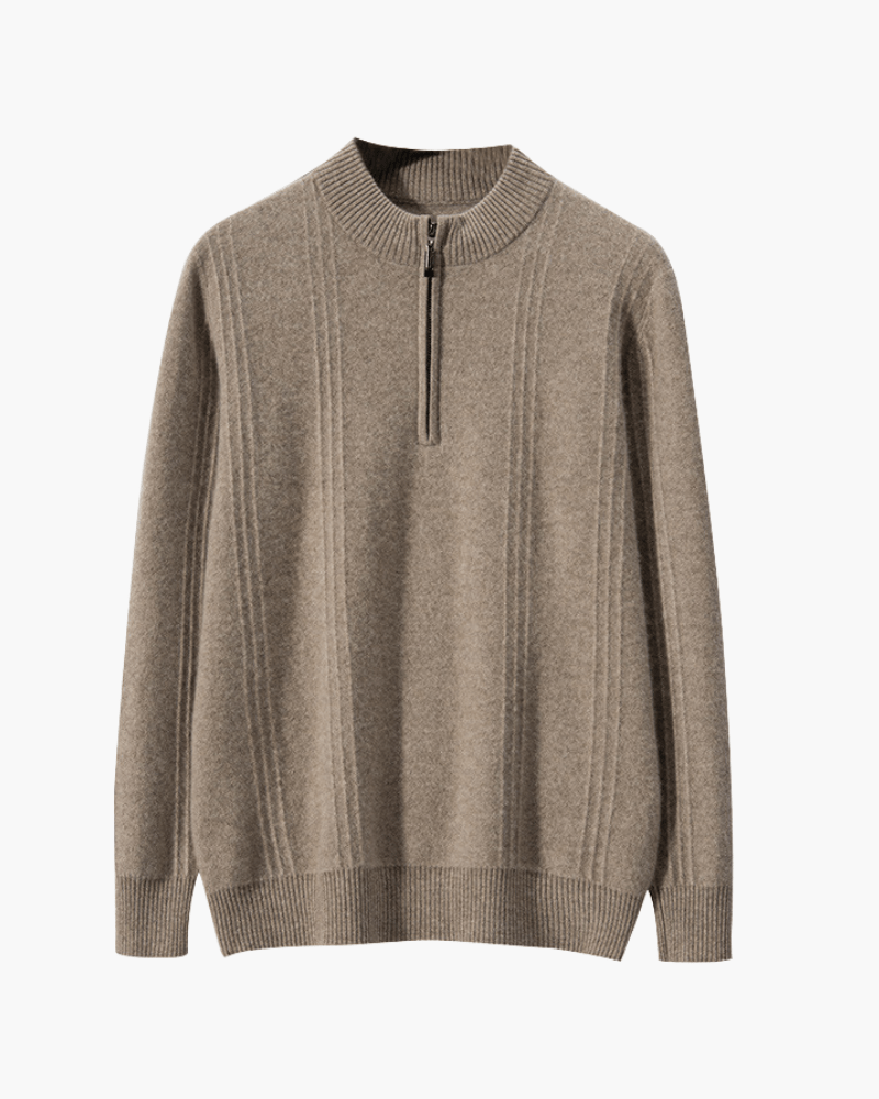 Men's Ribbed Half-Zip Knit Sweater