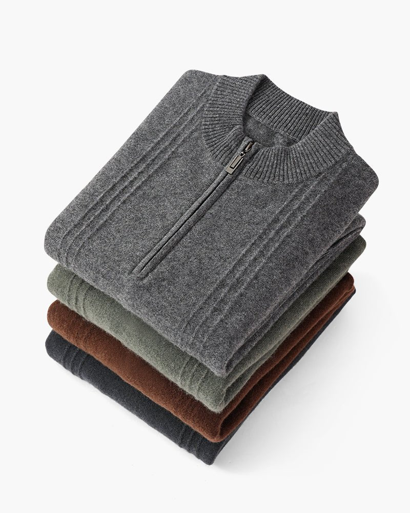 Men's Ribbed Half-Zip Knit Sweater
