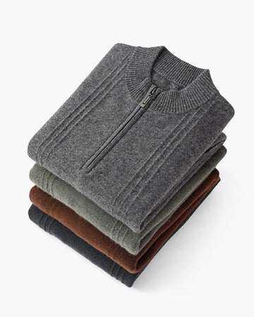Men's Ribbed Half-Zip Knit Sweater