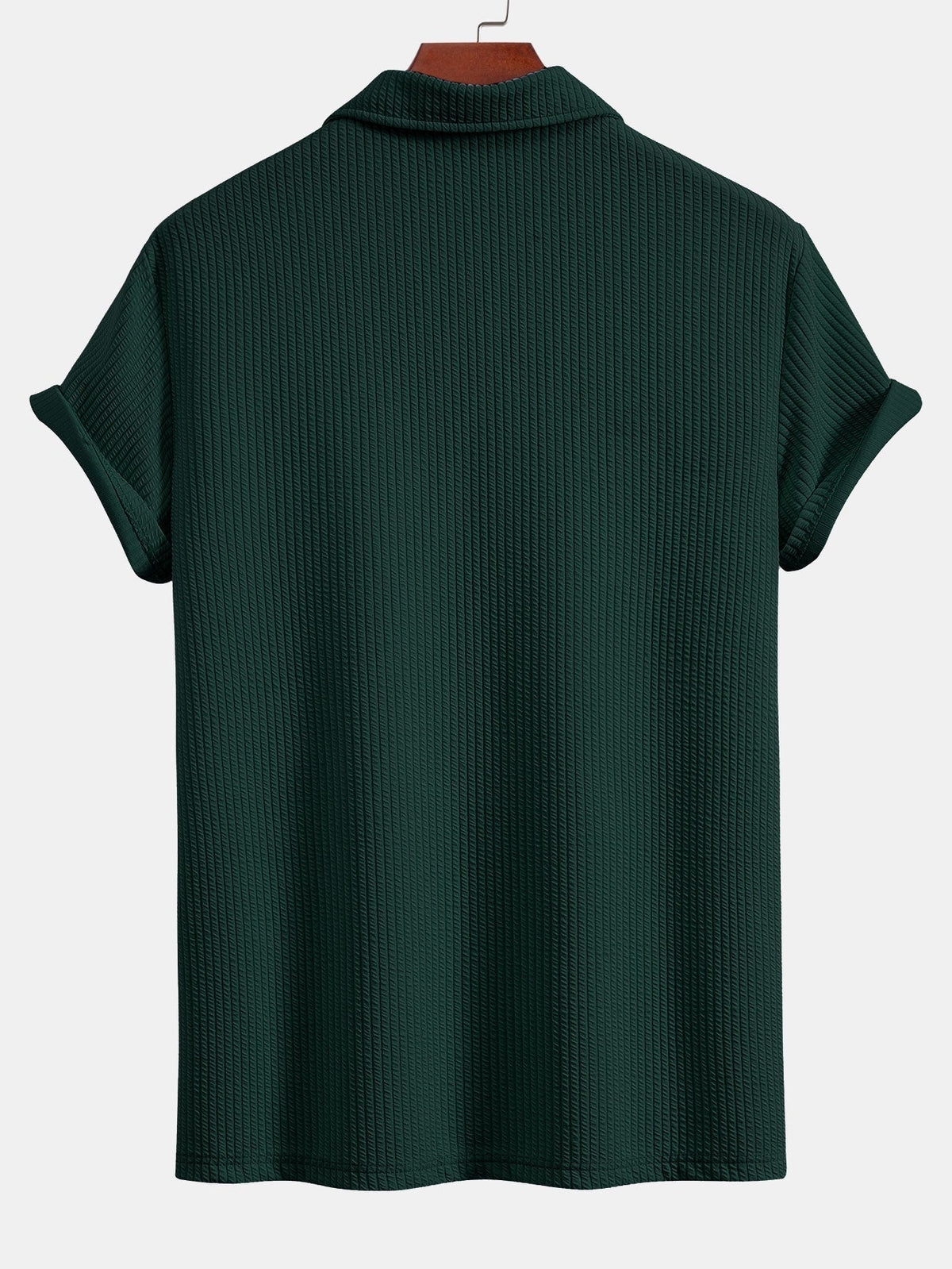 Men's Textured V-Neck Polo & Shorts Set