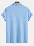 Men's Textured V-Neck Polo & Shorts Set