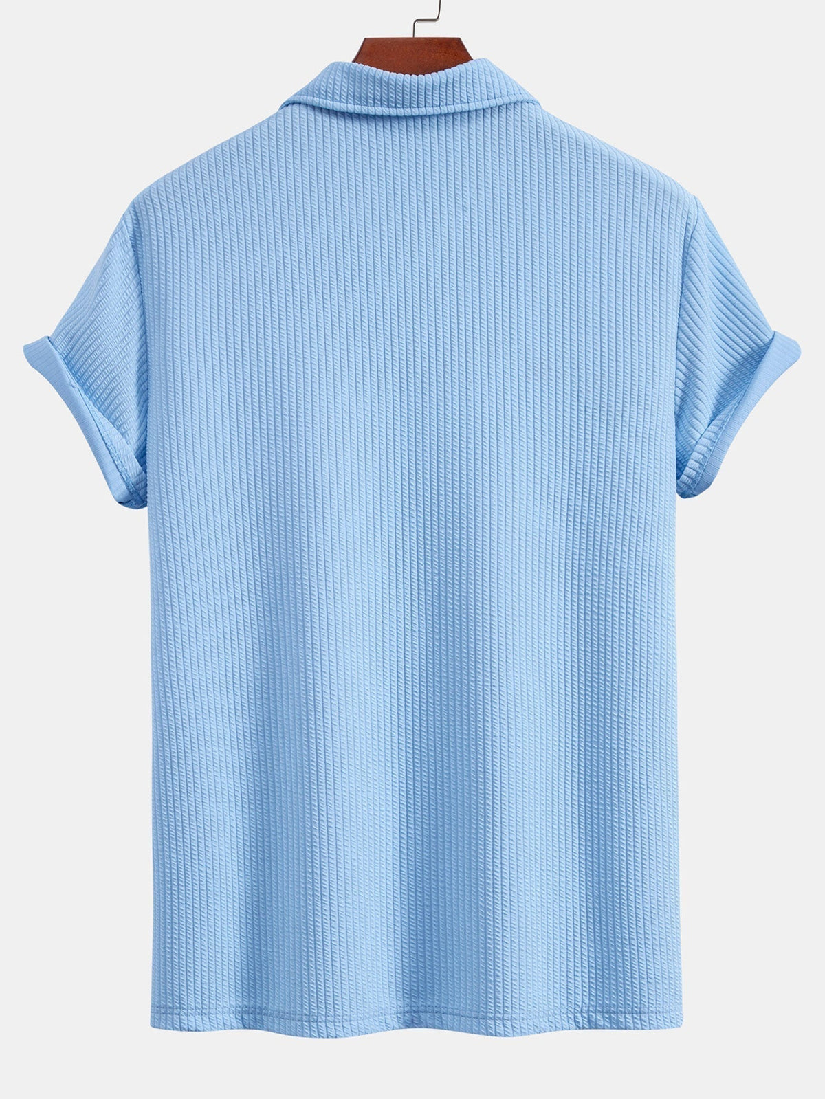 Men's Textured V-Neck Polo & Shorts Set