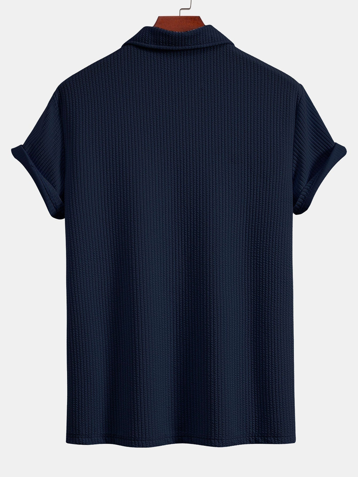 Men's Textured V-Neck Polo & Shorts Set