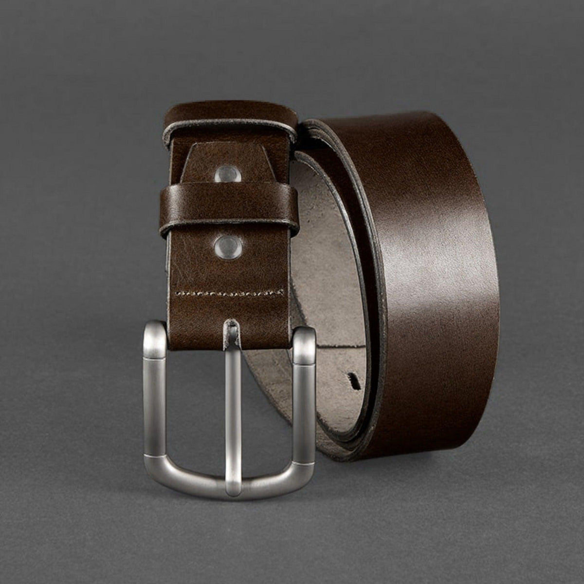Men's Brown Leather Belt for Jeans