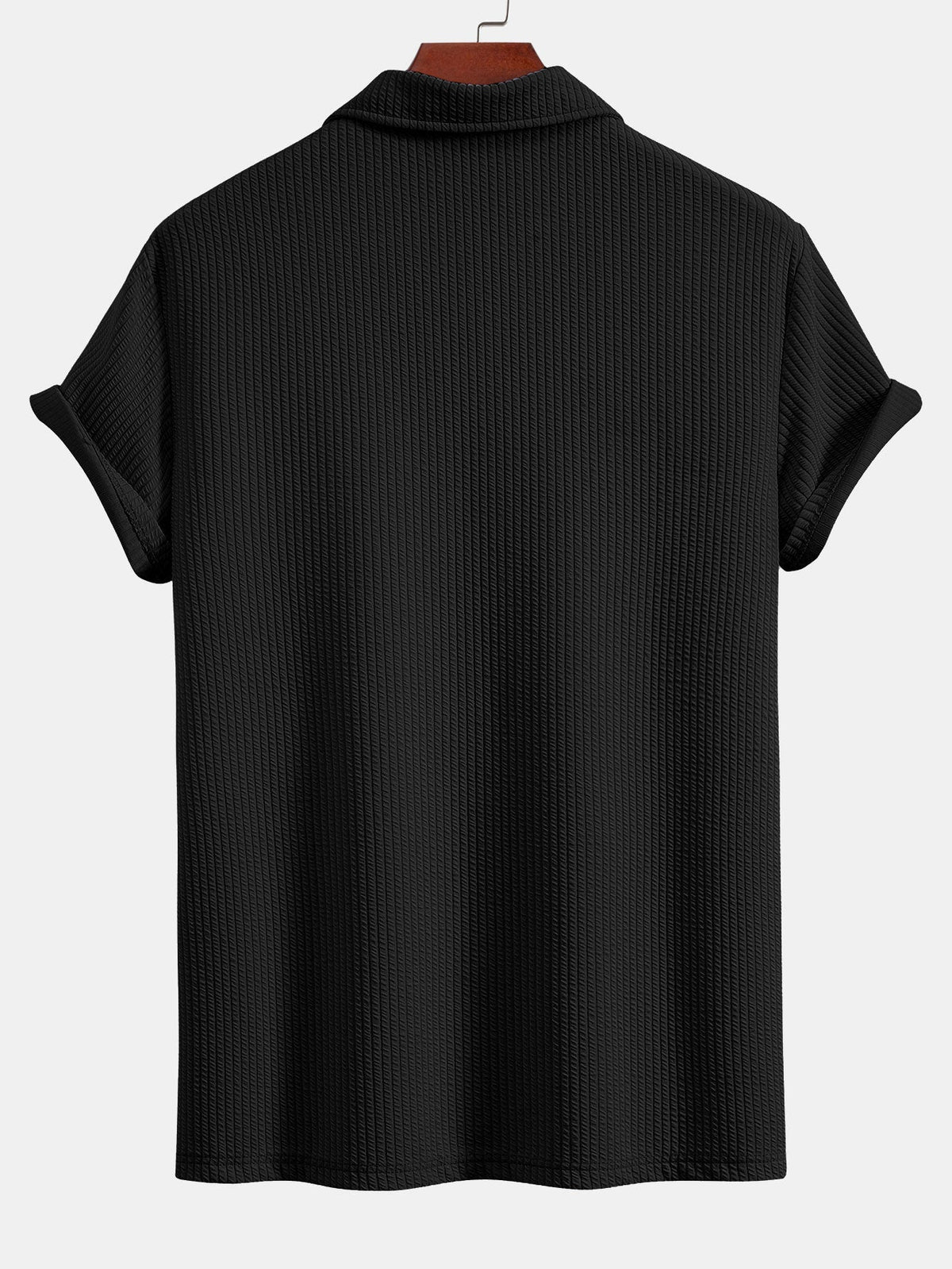 Men's Textured V-Neck Polo & Shorts Set