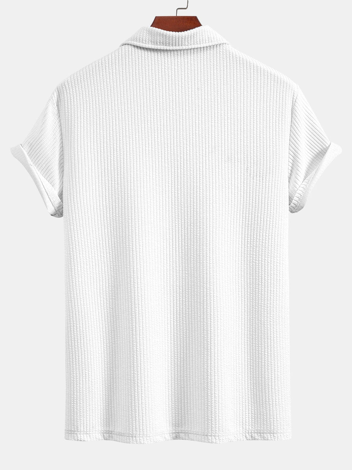 Men's Textured V-Neck Polo & Shorts Set