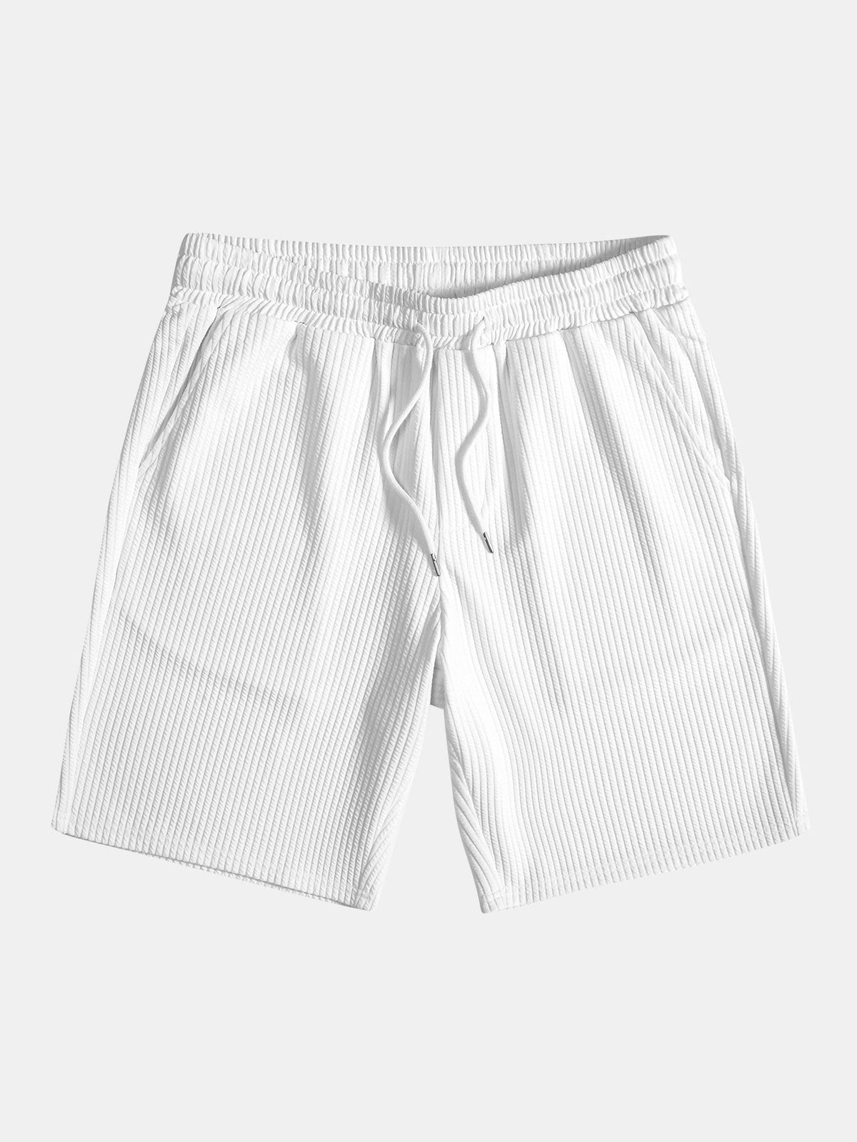 Men's Textured V-Neck Polo & Shorts Set
