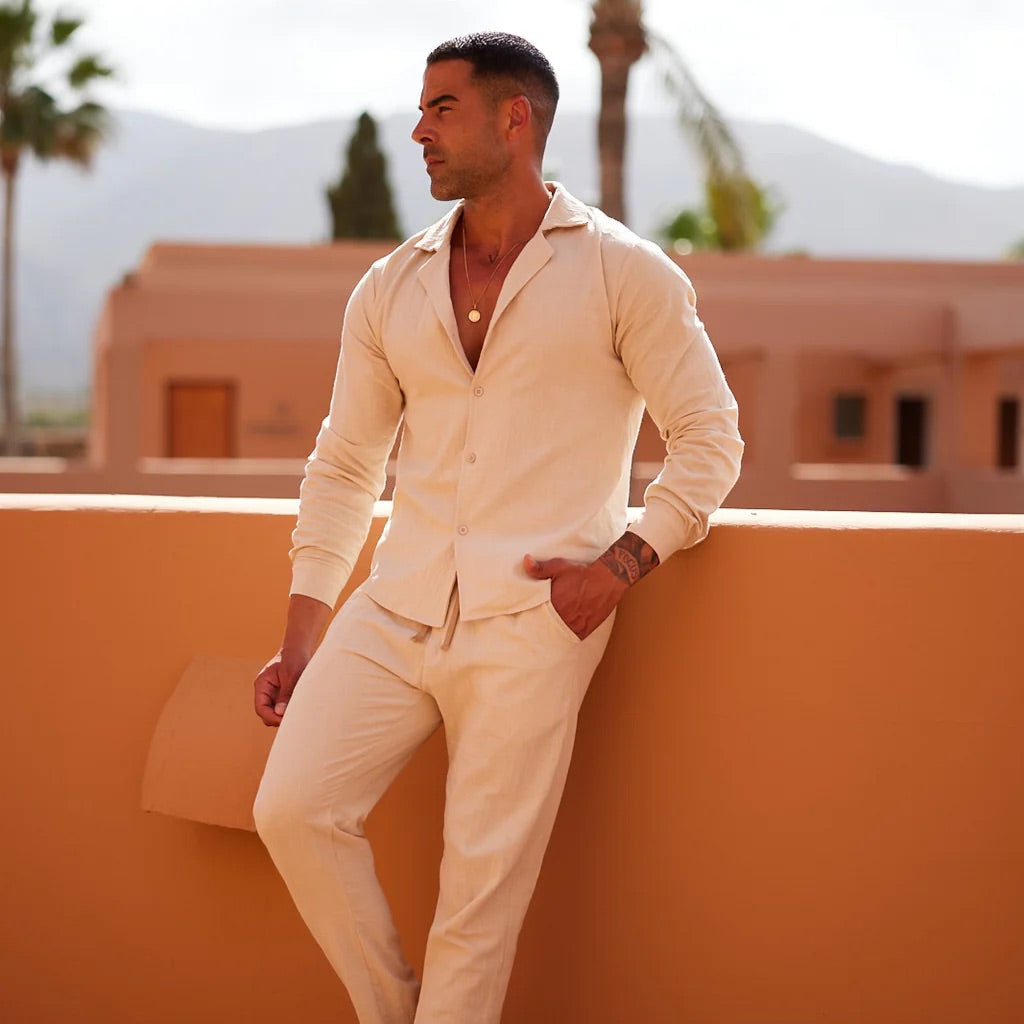 Capri Men's Linen Shirt & Trousers Set