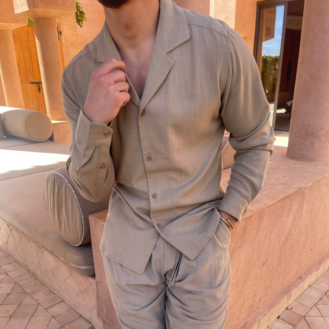Capri Men's Linen Shirt & Trousers Set
