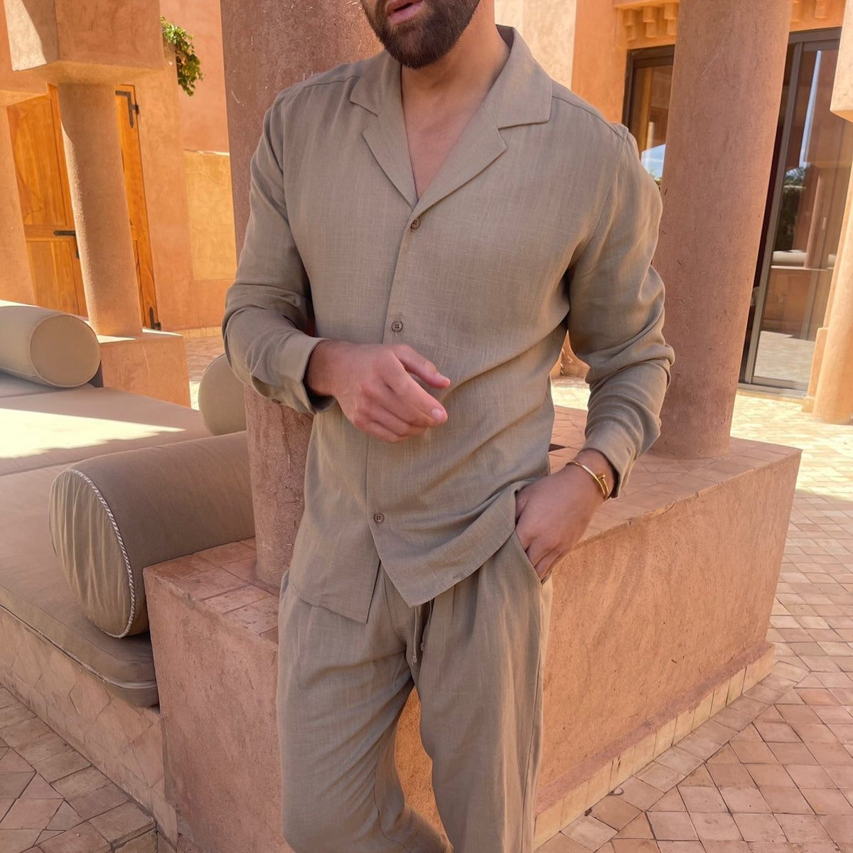 Capri Men's Linen Shirt & Trousers Set