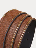 Men's Western Cowboy PU Belt with Bull Head Buckle
