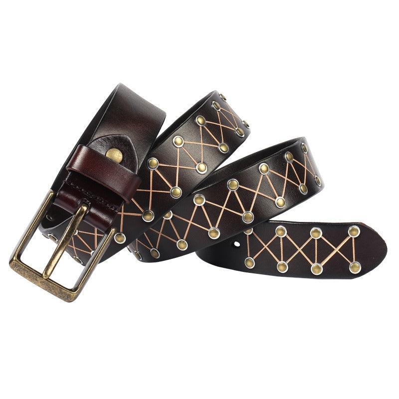 Jora Men's Textured Rivet Belt