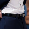 Men's Automatic Buckle Leather Belt, Hole-Free Design