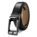 Men's Automatic Buckle Leather Belt, Hole-Free Design