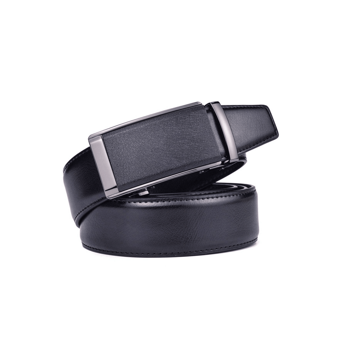 Camaro Men's Black Leather Suit Belt