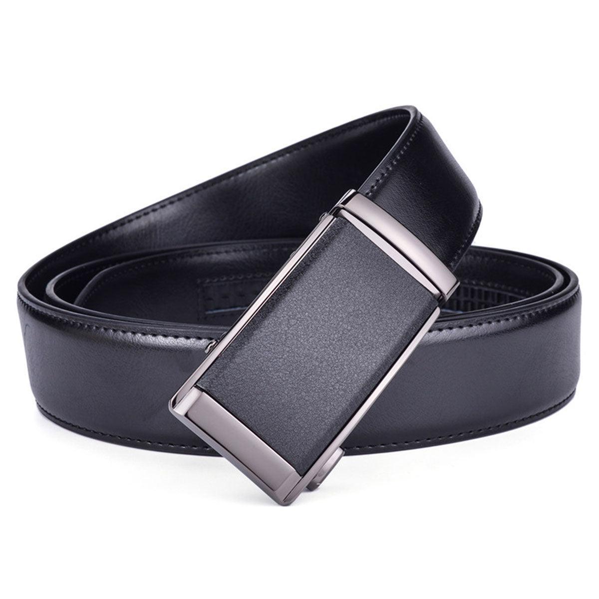 Camaro Men's Black Leather Suit Belt