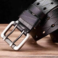 Svetunia Men's Double-Pin Leather Belt