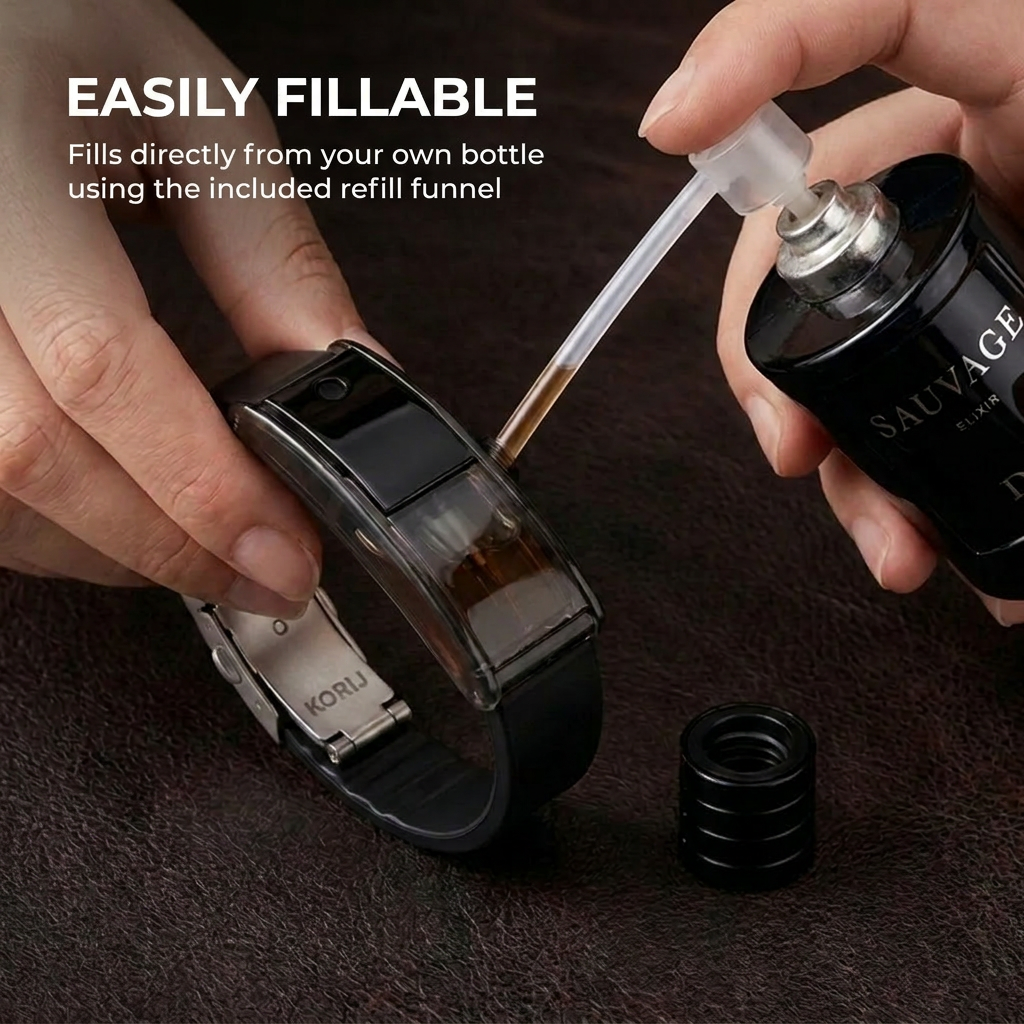 Korij Noir Aura Refillable Fragrance Bracelet