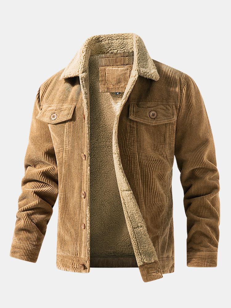 Men's Teddy Fleece-Lined Corduroy Jacket