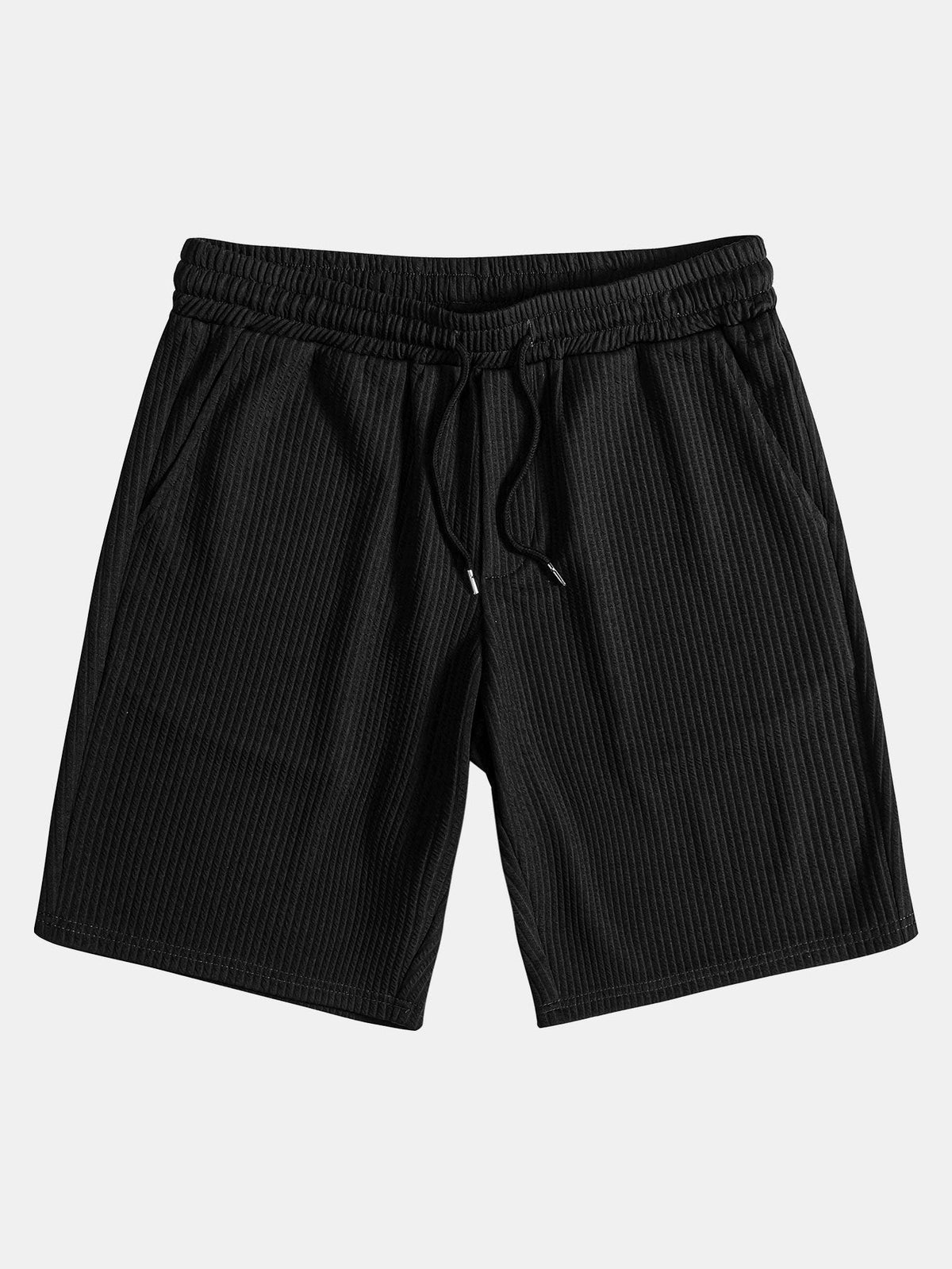 Men's Textured V-Neck Polo & Shorts Set