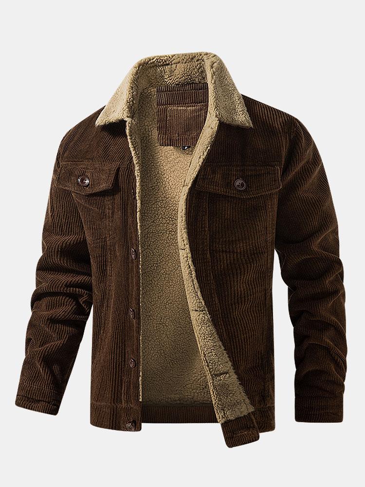 Men's Teddy Fleece-Lined Corduroy Jacket