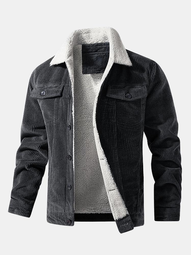 Men's Teddy Fleece-Lined Corduroy Jacket