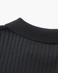 Men's Ribbed Knit Polo Shirt