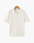 Men's Ribbed Knit Polo Shirt