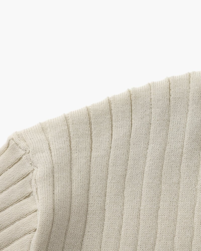 Men's Ribbed Knit Polo Shirt