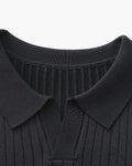 Men's Ribbed Knit Polo Shirt