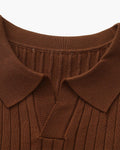 Men's Ribbed Knit Polo Shirt