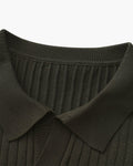 Men's Ribbed Knit Polo Shirt