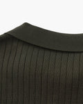 Men's Ribbed Knit Polo Shirt