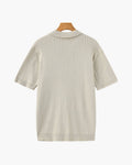 Men's Ribbed Knit Polo Shirt