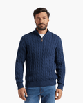 Verbier Men's Cable Knit Half-Zip Sweater