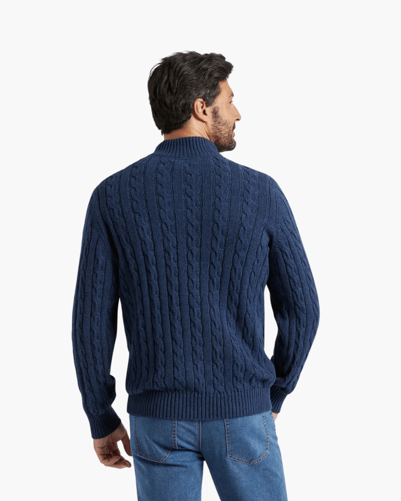 Verbier Men's Cable Knit Half-Zip Sweater
