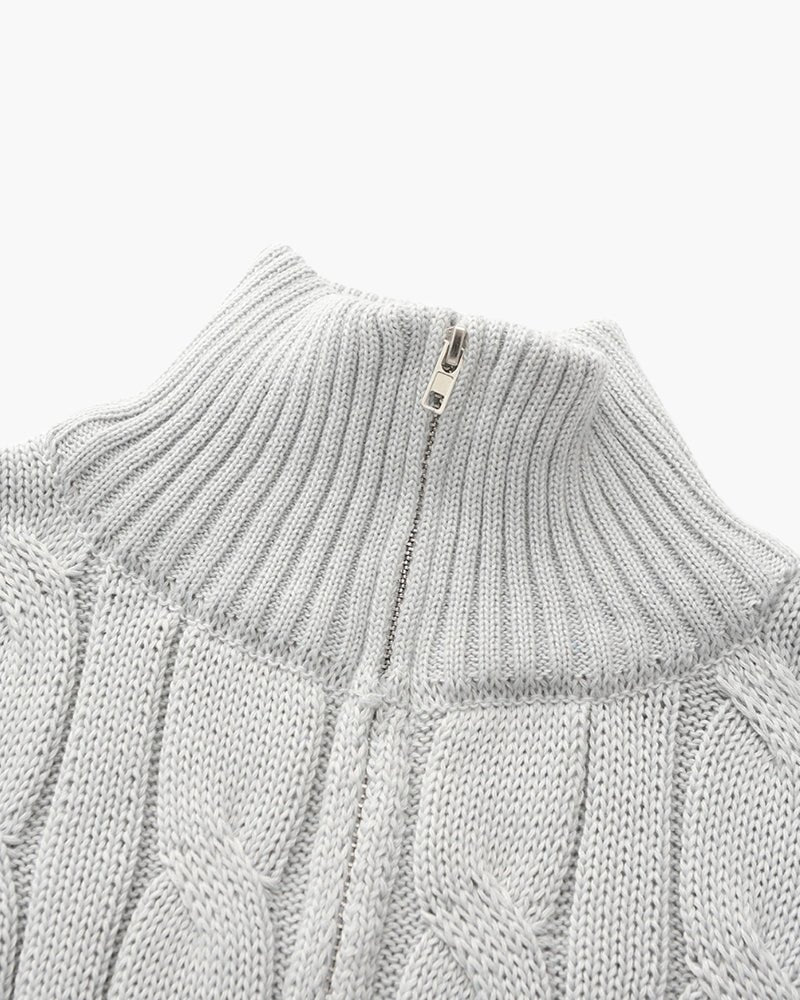 Verbier Men's Cable Knit Half-Zip Sweater