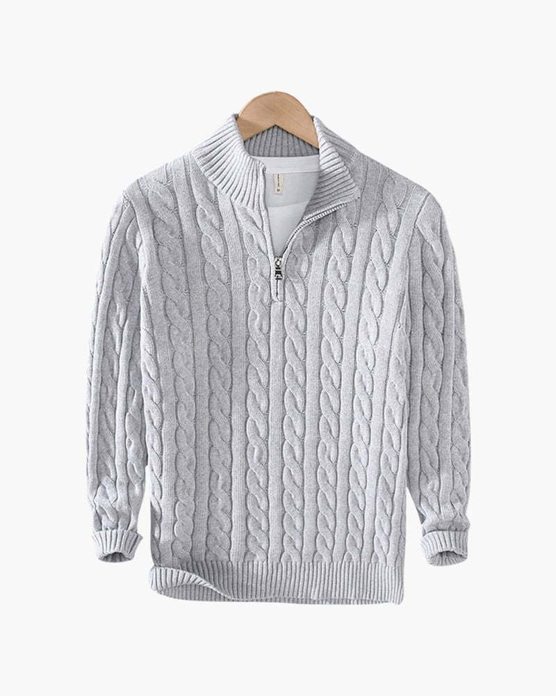 Verbier Men's Cable Knit Half-Zip Sweater