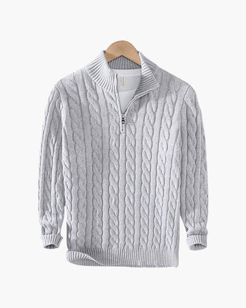 Verbier Men's Cable Knit Half-Zip Sweater