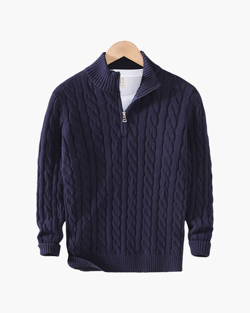 Verbier Men's Cable Knit Half-Zip Sweater