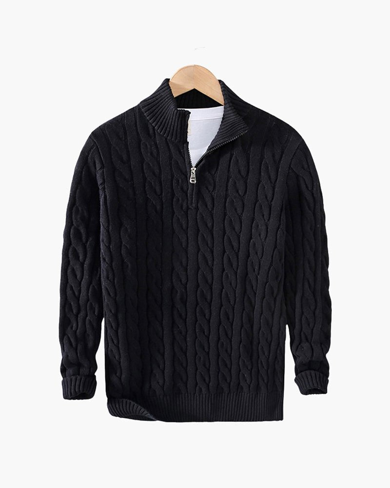Verbier Men's Cable Knit Half-Zip Sweater